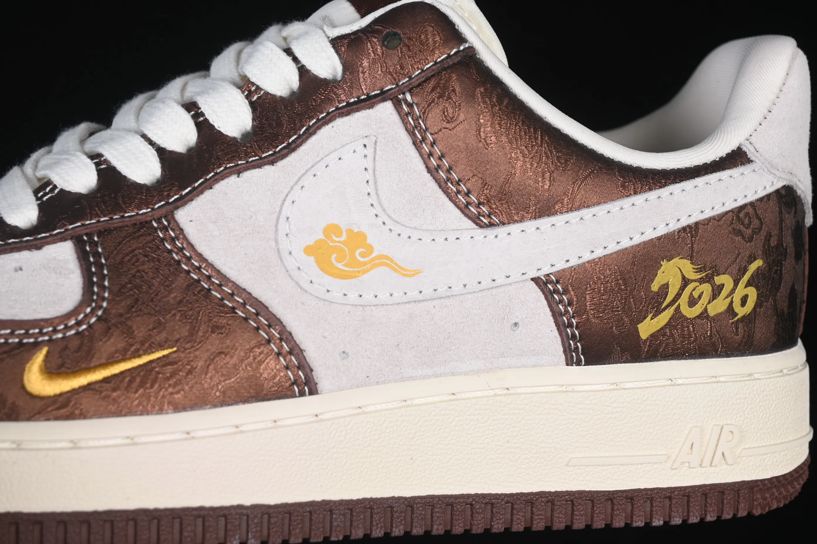 All categories Nk Air Force 1 Air Force series Nk Air Force 1 Low Air Force low-top Nike Air Force 1'07 Low Year of the Horse limited white brown Chinese style Air Force 1 low-top casual sneakers KD1688-005